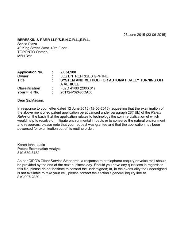 Canadian Patent Document 2634988. Prosecution-Amendment 20150623. Image 1 of 1