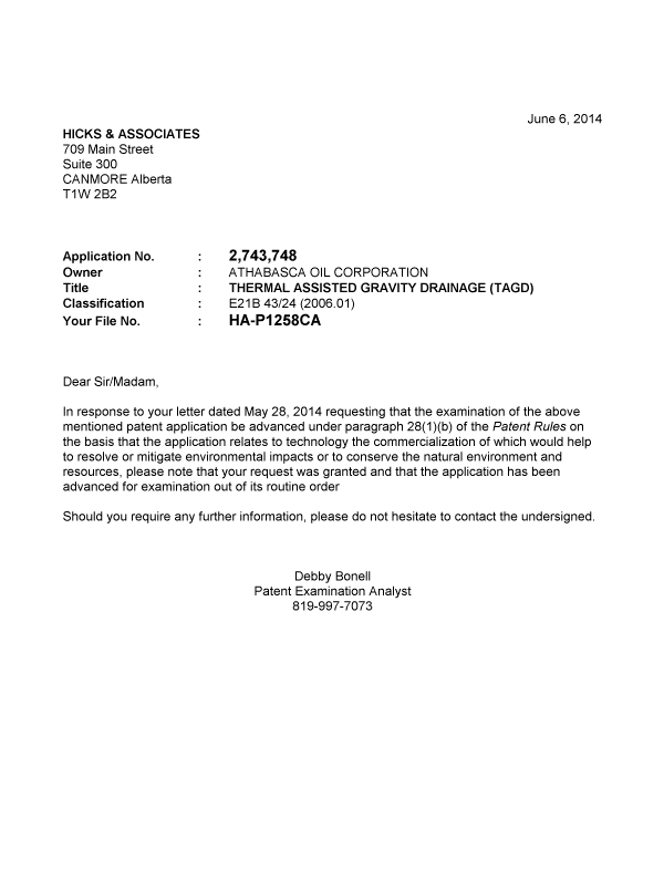 Canadian Patent Document 2743748. Prosecution-Amendment 20140606. Image 1 of 1