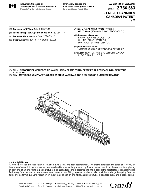 Canadian Patent Document 2766583. Cover Page 20200218. Image 1 of 1