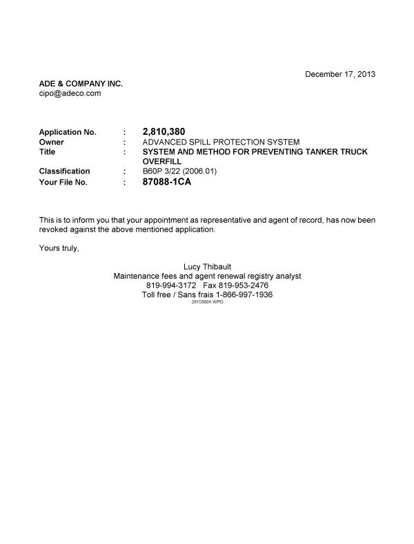 Canadian Patent Document 2810380. Correspondence 20131217. Image 1 of 1