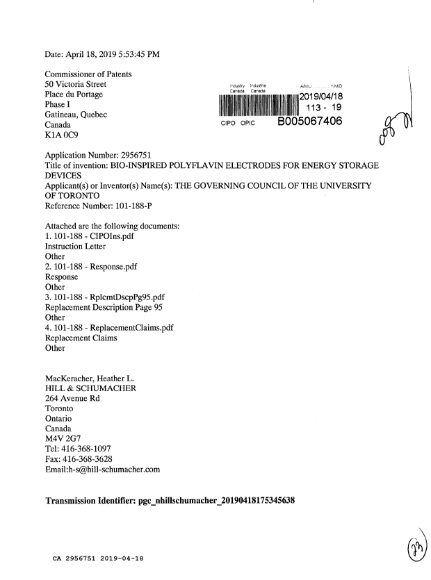Canadian Patent Document 2956751. Amendment 20190418. Image 1 of 23